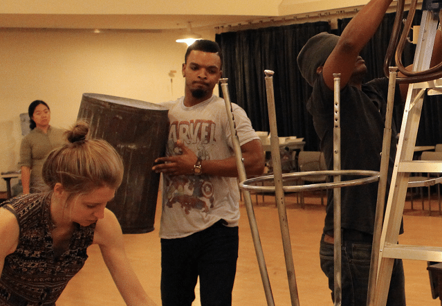 Desdemona in rehearsal for We Are Proud to Present... with Carey Cox, Myles Bullock and Genesis Oliver