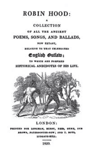 Title page of a rural Robin Hood tale from a British compilation.