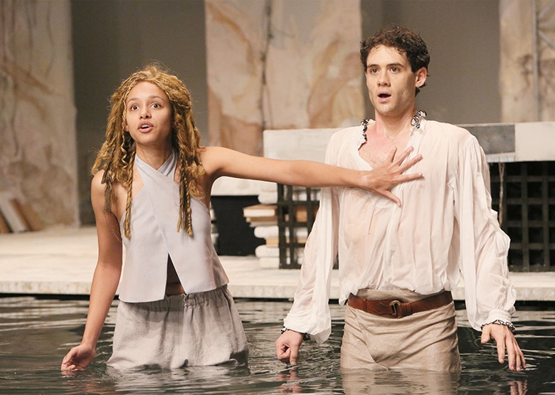 Why We Love a Rep:  Caroline Strange, Brandon Garegnani in PlayMakers 2013 production of "The Tempest" by William Shakespeare. Photo by Michal Daniel.
