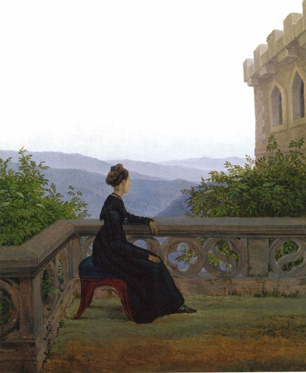 Carl Gustav Carus, Woman on the Balcony (1824).