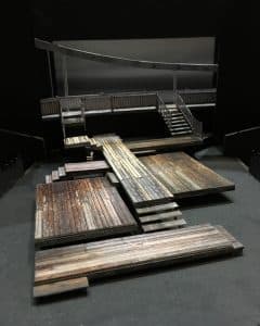 Scale model of Alexis Distler's scenic design for Charly Evon Simpson's 'Jump' at PlayMakers.