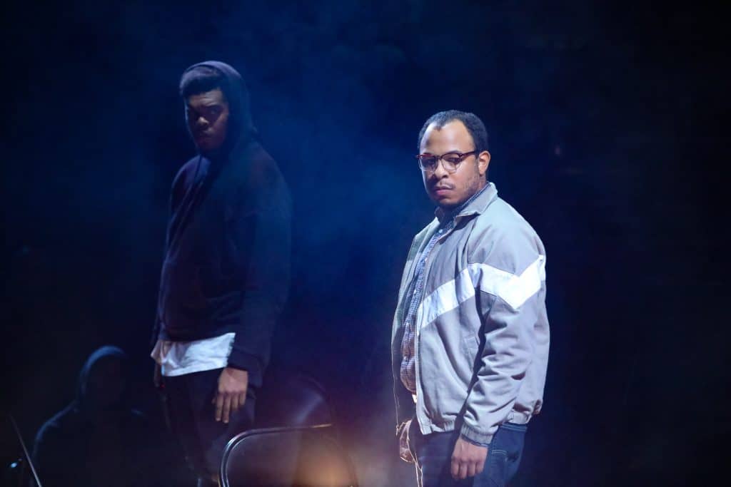 15_Anthony August as Booker T. Washington with Fergie L. Philippe as Coalhouse in RAGTIME at PlayMakers_Directed by Zi Alikhan_HuthPhoto